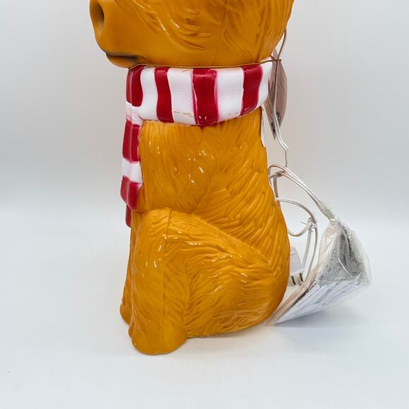 Highland Cow In Santa Hat & Scarf 24” Blowmold Christmas Decor NEW w/ Flaws - Picture 8 of 13